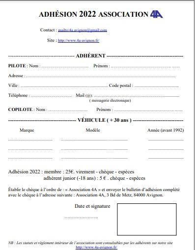 Modele formulaire adhesion