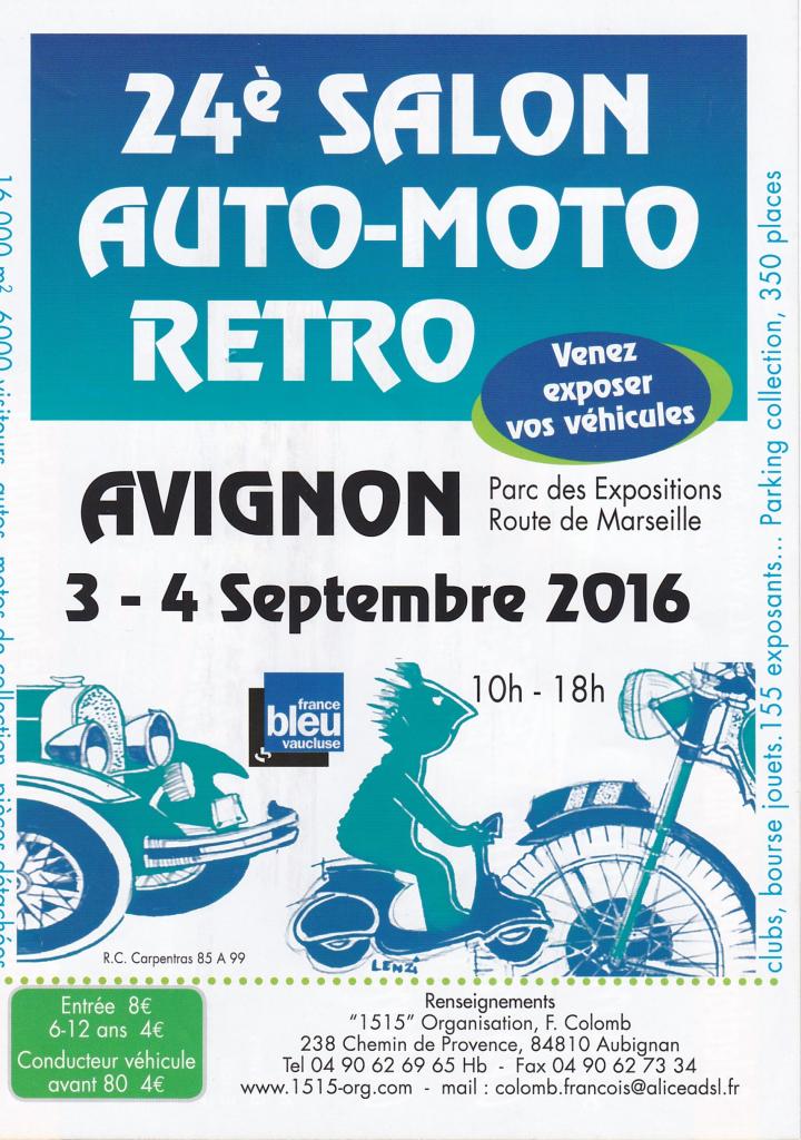 Salon Auto Moto Rétro 3 & 4 septembre 2016